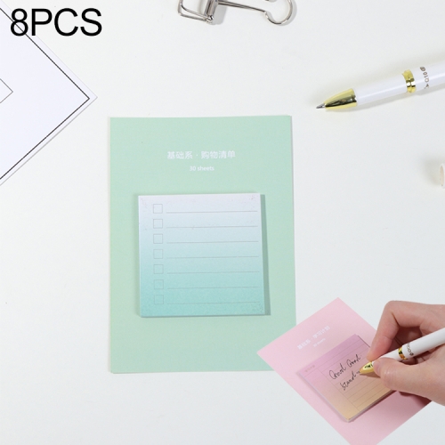 

8 PCS Rainbow Gradient Memo Pad Paper Sticky Notes Notepad Stationery Shopping list