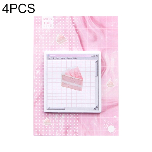 

4 PCS Steam Wave Series Stickers Creative Fresh Message Notes N Times Posted Notes(Cake)