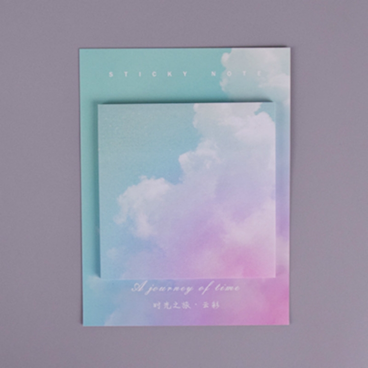 

2 PCS Colored Clouds Landscape Student Memo Pad Planner Sticky Note Paper Sticker Stationery(Clouds)