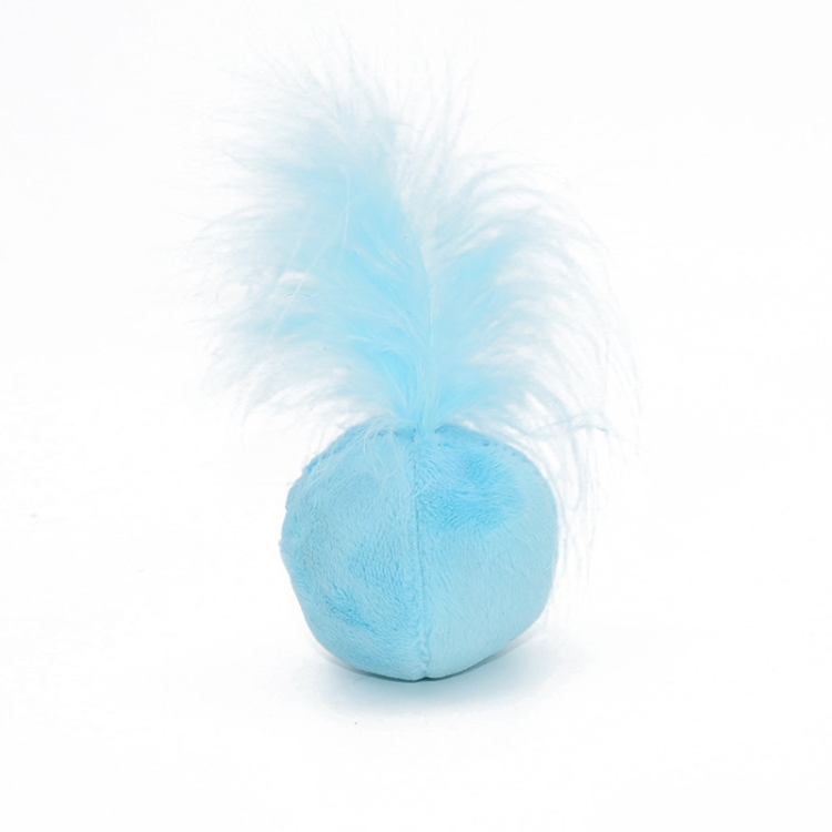 

Ring Bell Feathers Tease Cats Toys Plush Pet Cat Toys(Blue)