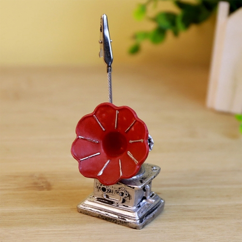 

Creative Clips Wedding Party Gift Mini Resin Place Holder Message Folders Photo Clamp Home Decoration(Phonograph)