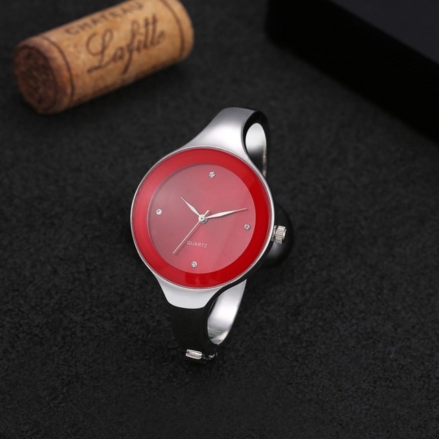 

2 PCS Women Simple Style Alloy Thin Strap Quartz Watch(Red)