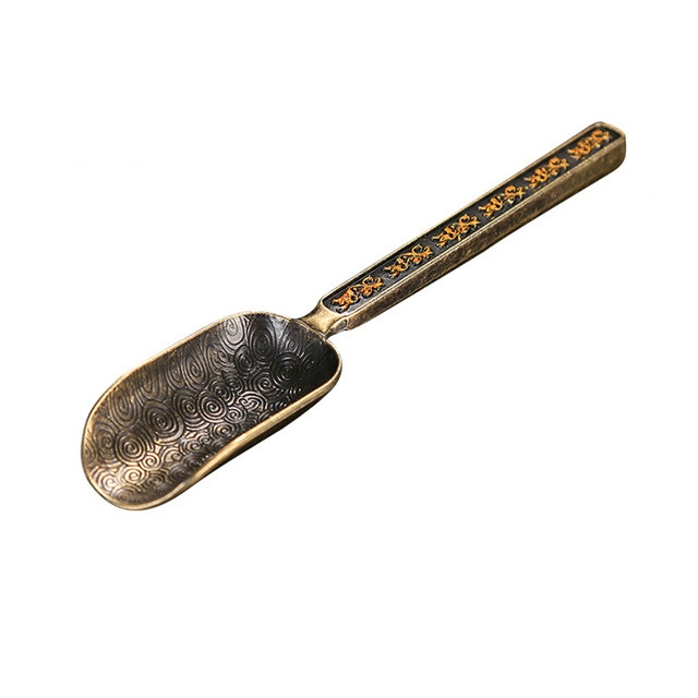 

Chinese Copper Tea Spoon Tea Leaves Chooser(Yellow)