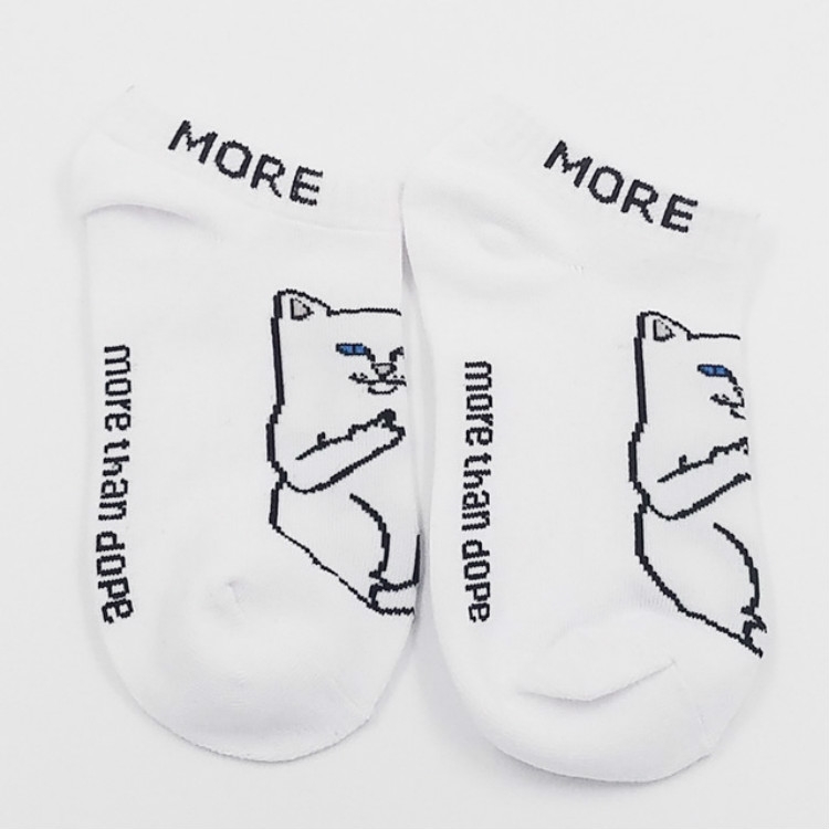 

Cartoon Cat Women Sports Leisure Boat Socks, Size:One Size(White)