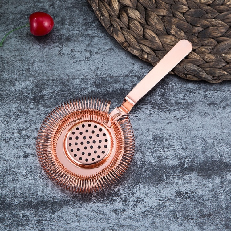 

2 PCS Stainless Steel Bartender Ice Filter Ice Trap Cocktail Strainer, Color:Rose Gold