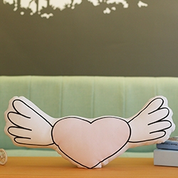 

Lovely Home Room Decorative Plush Stuffed Throw Pillow(Heart wings)