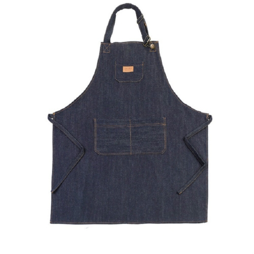 

Halter Adjustable Denim Apron(Black Blue)