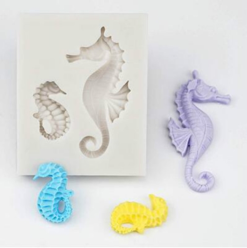 

3D Mermaid Tail Silicone Molds Sugar Craft Candle Moulds DIY Craft Fondant Molds(Size Seahorse)