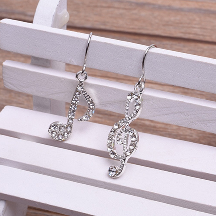 

Simple Geometric Note Earrings Individuality Asymmetric Earrings