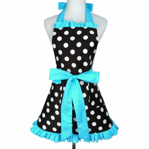 

Cotton Dot Overalls Apron(Lake Blue)