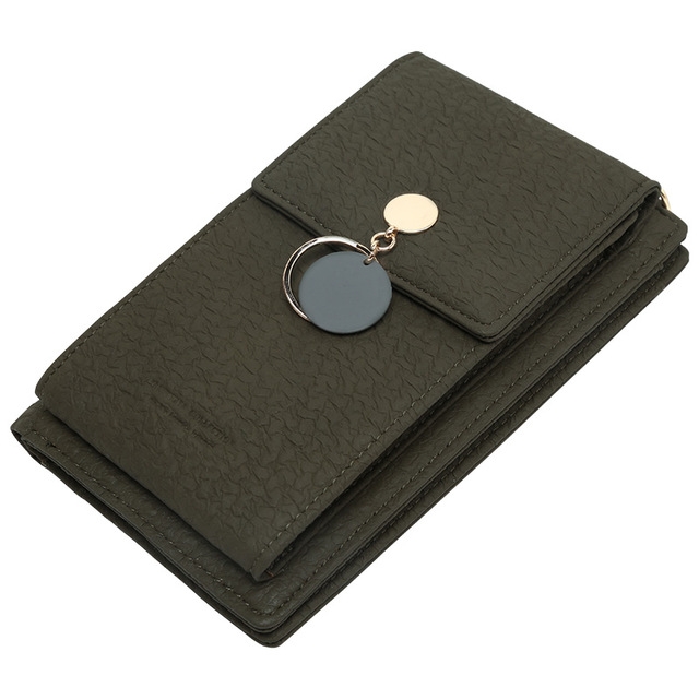

Women Leather Shoulder Wallet Phone bag Case Female Multifunction Coin Purse(Dark Green)