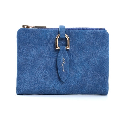 

Short Purses Vintage PU Leather Lady Women Wallet Hand Bag(Blue)