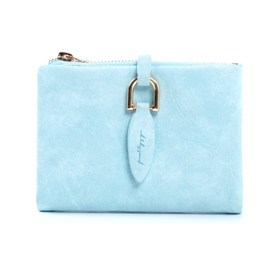 

Short Purses Vintage PU Leather Lady Women Wallet Hand Bag(Sky Blue)