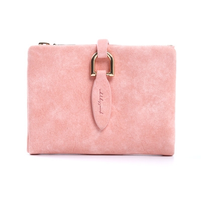 

Short Purses Vintage PU Leather Lady Women Wallet Hand Bag(Pink)
