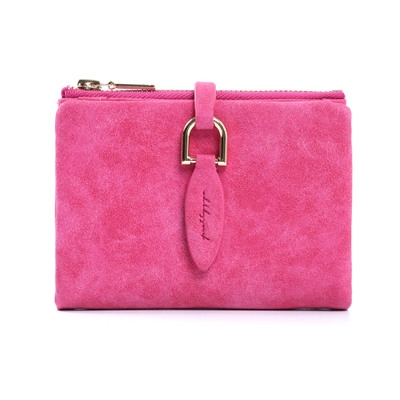 

Short Purses Vintage PU Leather Lady Women Wallet Hand Bag(Rose Red)