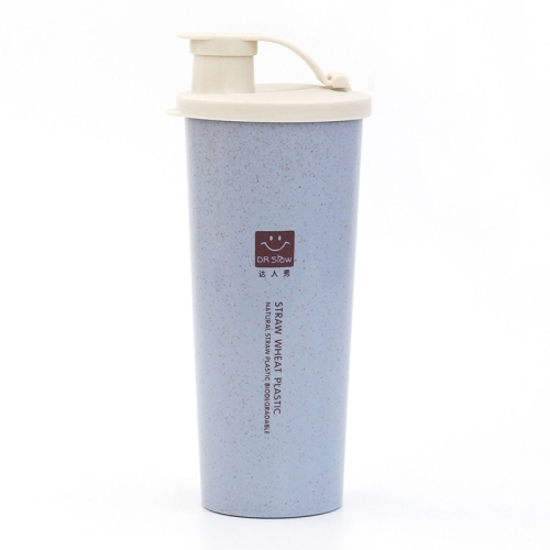 

450ML Protein Powder Shaker Water Bottle Wheat Straw BPA Free Mixer Sports Fitness Milk Shake Bottle(Blue)