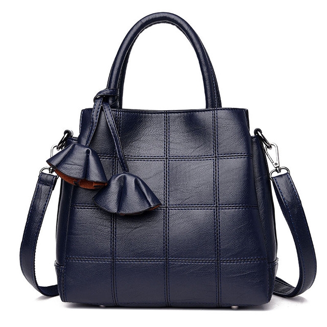 

Leather Luxury Women Big Capacity Handbags Shoulder Bag Crossbody Bag(Dark blue)