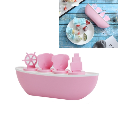 

Creative Cute DIY Cartoon Combination Popsicle Ice Cream Mould, Style:Pirate Ship(Pink)