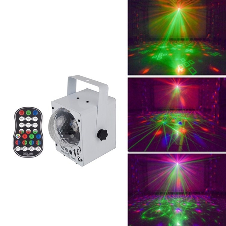 

18W 60 Kinds of Pattern Crystal Magic Ball Laser Lights Household LED Colorful Starry Sky Projection Lights Voice-activated Stage Lights, Plug Type:AU Plug(White)