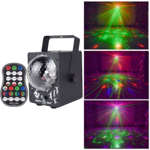 

18W 60 Kinds of Pattern Crystal Magic Ball Laser Lights Household LED Colorful Starry Sky Projection Lights Voice-activated Stage Lights, Plug Type:AU Plug(Black)