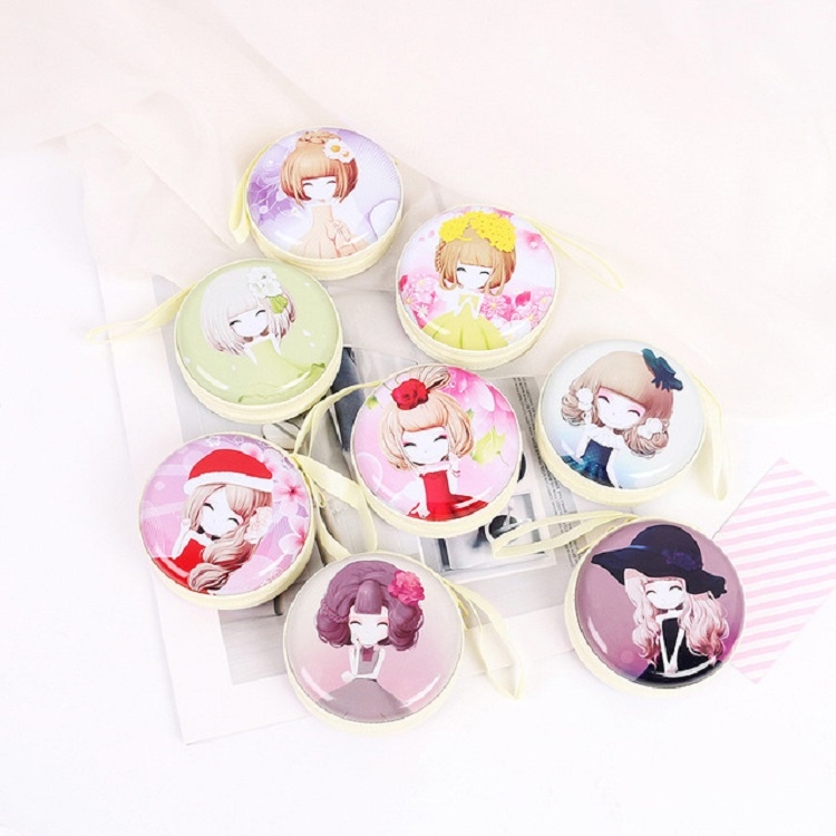 

2 PCS Cartoon Round Tinplate Metal Coin Box，Random Color Delivery, Style:Random 06
