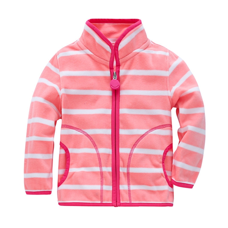 

Spring and Autumn Children Clothing Polar Fleece Zip Jacket with Pocket, Height:120cm(Pink)