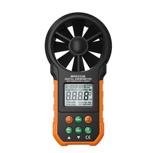

PEAKMETER High-precision Digital Display Wind Speed Air Volume Measuring Instrument MS6252B Temperature, Humidity, USB