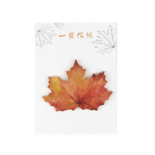 

4 PCS Leaf Memo Pad Sticky Note Paper Sticker Stationery(Red)