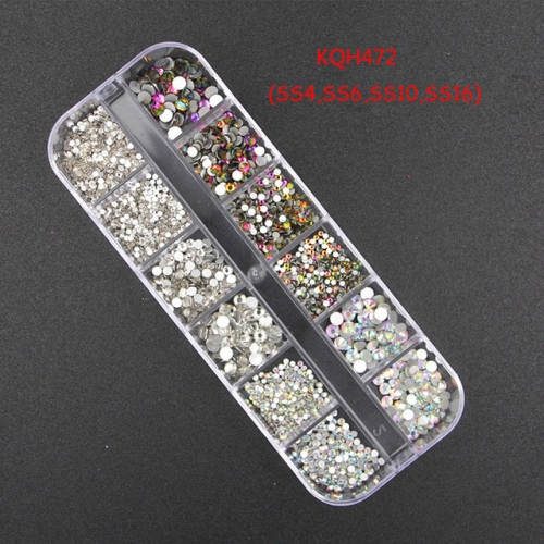 

3 PCS Rhinestones 3D Crystal Clear Stones Gems Pearl DIY Nail Art Decorations(KQH472)