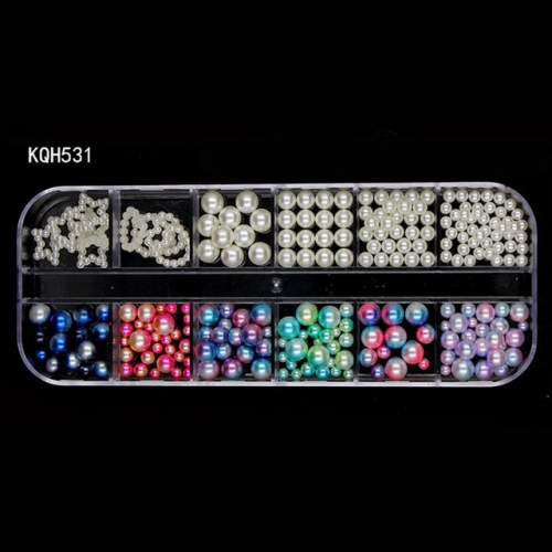 

3 PCS Rhinestones 3D Crystal Clear Stones Gems Pearl DIY Nail Art Decorations(KQH531)