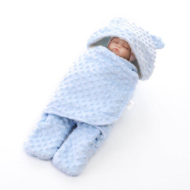 

Winter Wrm Knit Solid Color Baby Bag Bedding Accessories, Size:S(65X75cm)(Blue)
