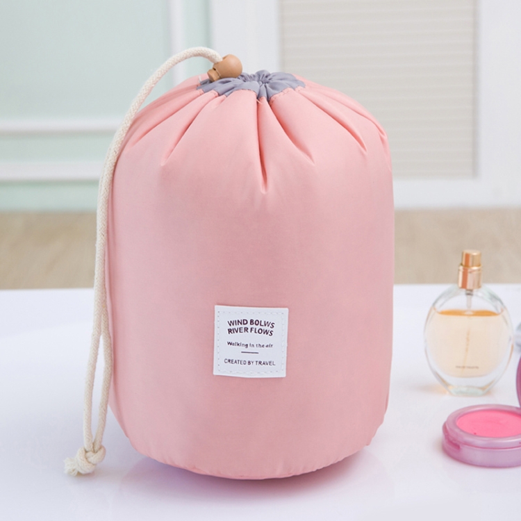 

Large-capacity Cosmetic Bag Travel Suit Wash Bag Outdoor Waterproof Storage Bag Cylinder Wash Bag(Maca pink)