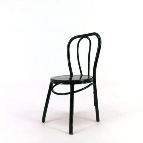 

Miniature Doll House Iron Chair Model Furniture Children's Educational Toys(Black)