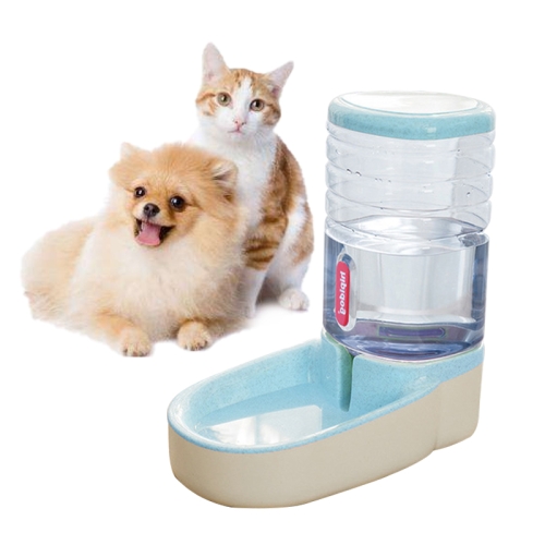 

3.8L Grain Storage Bucket Cat Automatic Pet Feeder Water Dispenser, Style:Drinking Fountain(Blue)