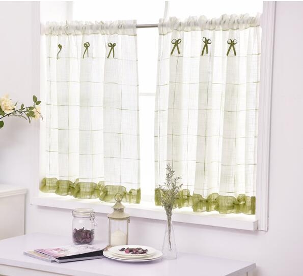 

Home Screens Half Coffee Curtain Kitchen Dust-proof Balcony Toilet Pritition Curtain, Size: 140CM X 60CM(Green)