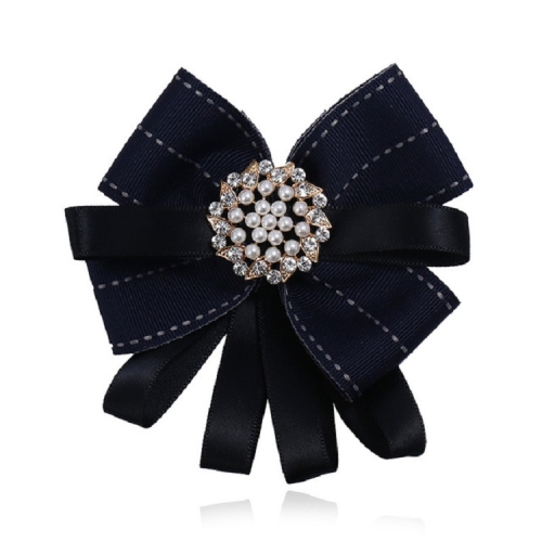 

Women Diamond Pearl Multilayer Ribbon Bow-knot Bow Tie Clothing Accessories(Black)