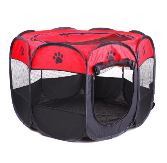 

Portable Folding Washable Octagonal Fence Oxford Cloth Waterproof Scratch-resistant Dog Tent, Size:S(Red)