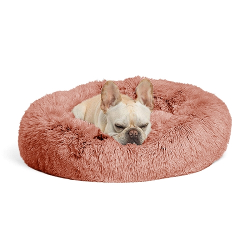 

Autumn and Winter Plush Round Pet Nest Warm Pad Small kennel, Size:60cm(Pink)