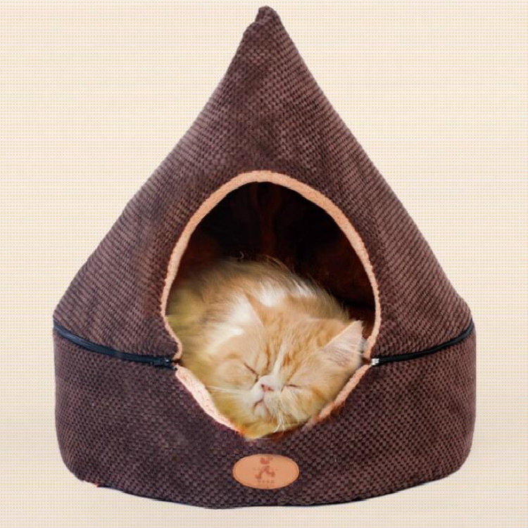 

Detachable Tent yurt Universal Pet Cat Nest Closed Pet House, Size:L(Black)