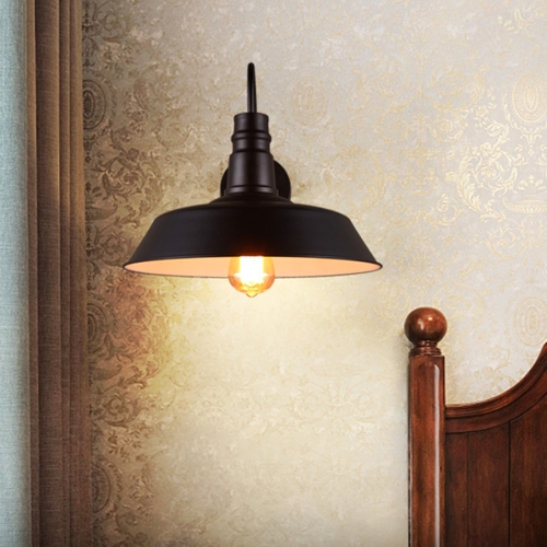 

Vintage Loft Wall Lamp Restaurant Living Room Decoration Lamp 26cm Diameter Lampshade with Edison Bulb
