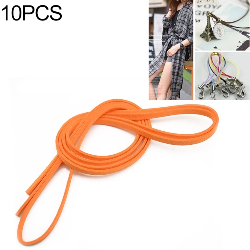 

10 PCS Buckleless Sanded Suede Leather Fine Waist Rope Dress Decorative Belt for Women, Length: 1.5m(Light Orange)