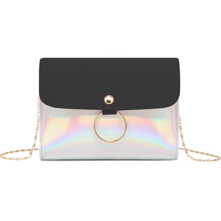 

Laser Crossbody Bag For Women Chain Mini Shoulder Bag Circle Small Messenger Bag Womens Handbags Purses Evening Clutch Bags(Black)