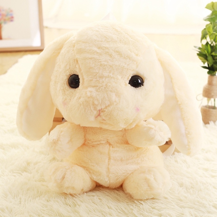 

Plush Rabbit Long Ear Bunny Kids Bag Student Plush Toys Children Backpack(Light yellow)