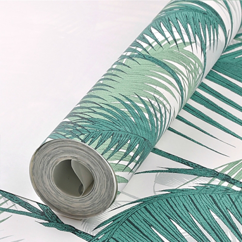 

Palm Leaves Non-woven Wallpaper Wall Background Garden Plant Wallpaper(White)