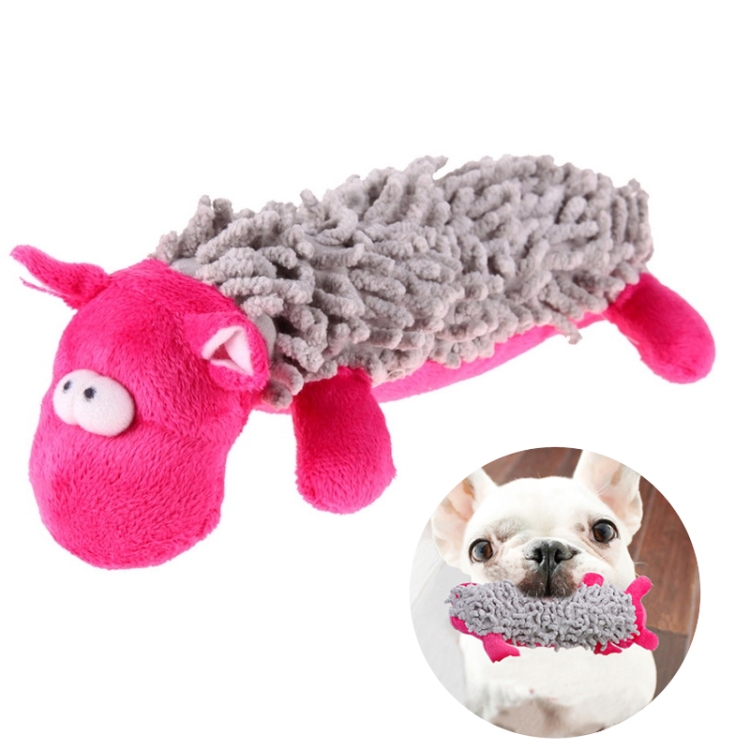 

3 PCS PT069 Pet Dog Funny Playing Toy Sound Squeaky Plush Toy, Size:17.5cm(Rose Red Hippo)