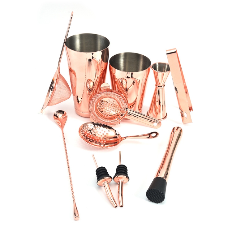 

11 in 1 Cocktail Mixing Set Wine Filter Filter, Color:Rose Gold