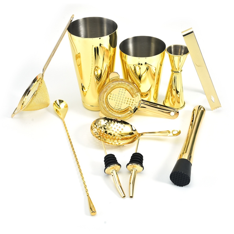 

11 in 1 Cocktail Mixing Set Wine Filter Filter, Color:Gold