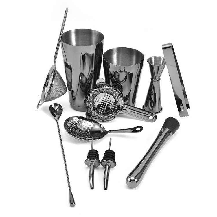 

11 in 1 Cocktail Mixing Set Wine Filter Filter, Color:Black