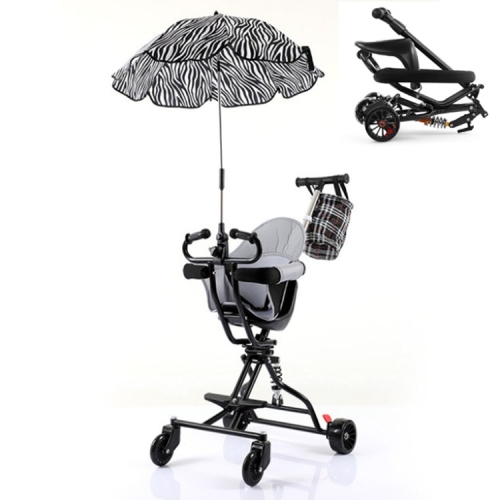 

One-click Folding Baby Stroller, Color:Black1 Umbrella Cushion Basket