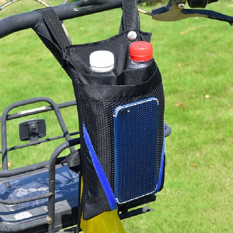 

Electric Motorcycle Storage Bag Small Bicycle Front Handle Storage Bag, Color:Small Black Blue Stripe